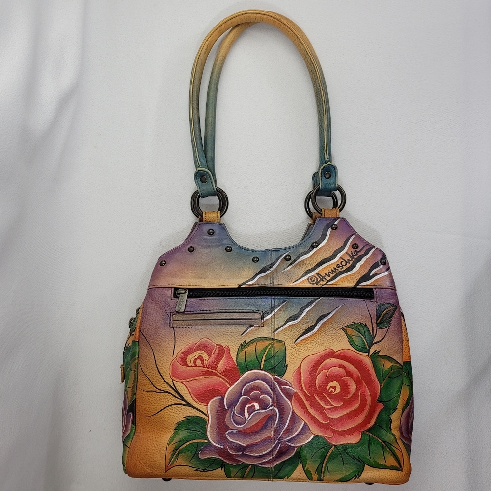 Anuschka Tiger And Rose Genuine Leather Purse - Picture 3 of 16